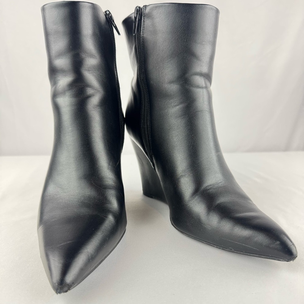 Worthington Black Faux Leather Ankle Boots